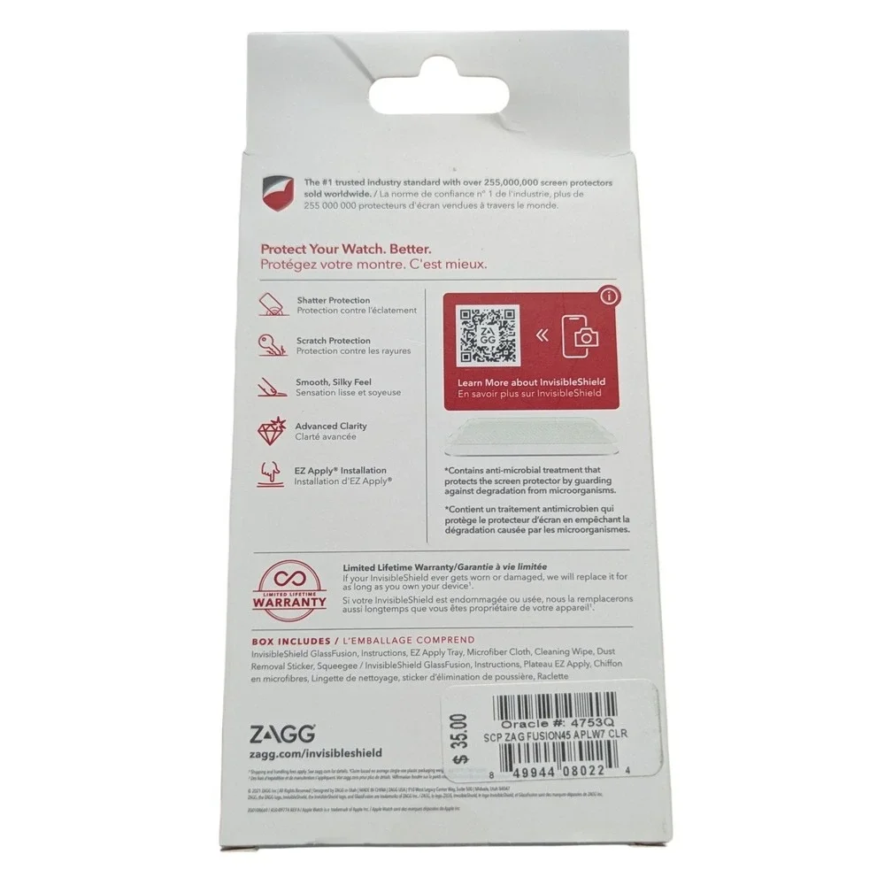 Z9N ZAGG Glassfusion Protective Screen‎ Protector 4 Apple Watch Series 7 (45mm)